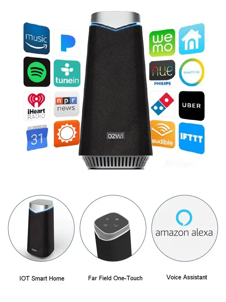 Far field intelligent Amazon Alexa voice start Internet music streaming AI smart wifi speaker - ANKUX.COM