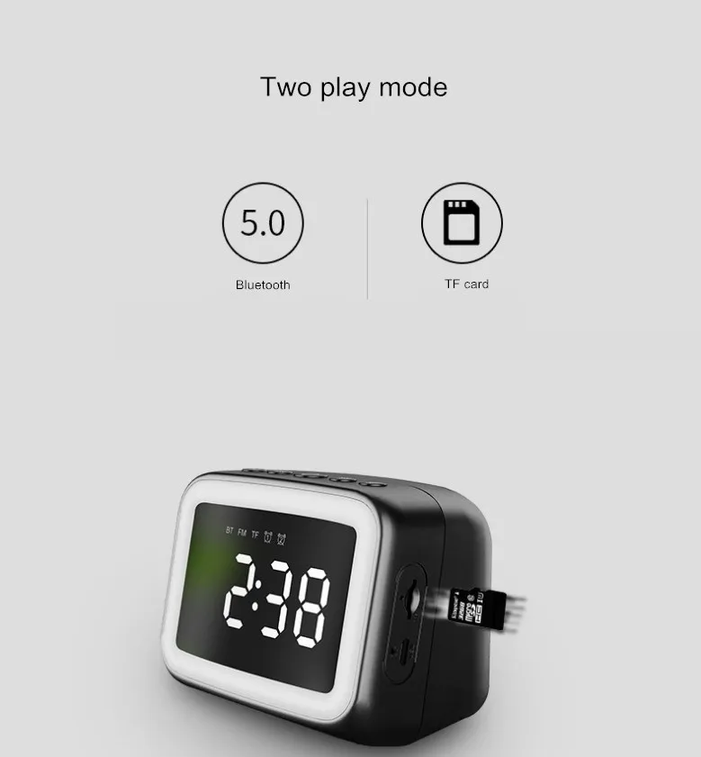 Wireless high quality clock bluetooths mini speaker with led display - ANKUX.COM