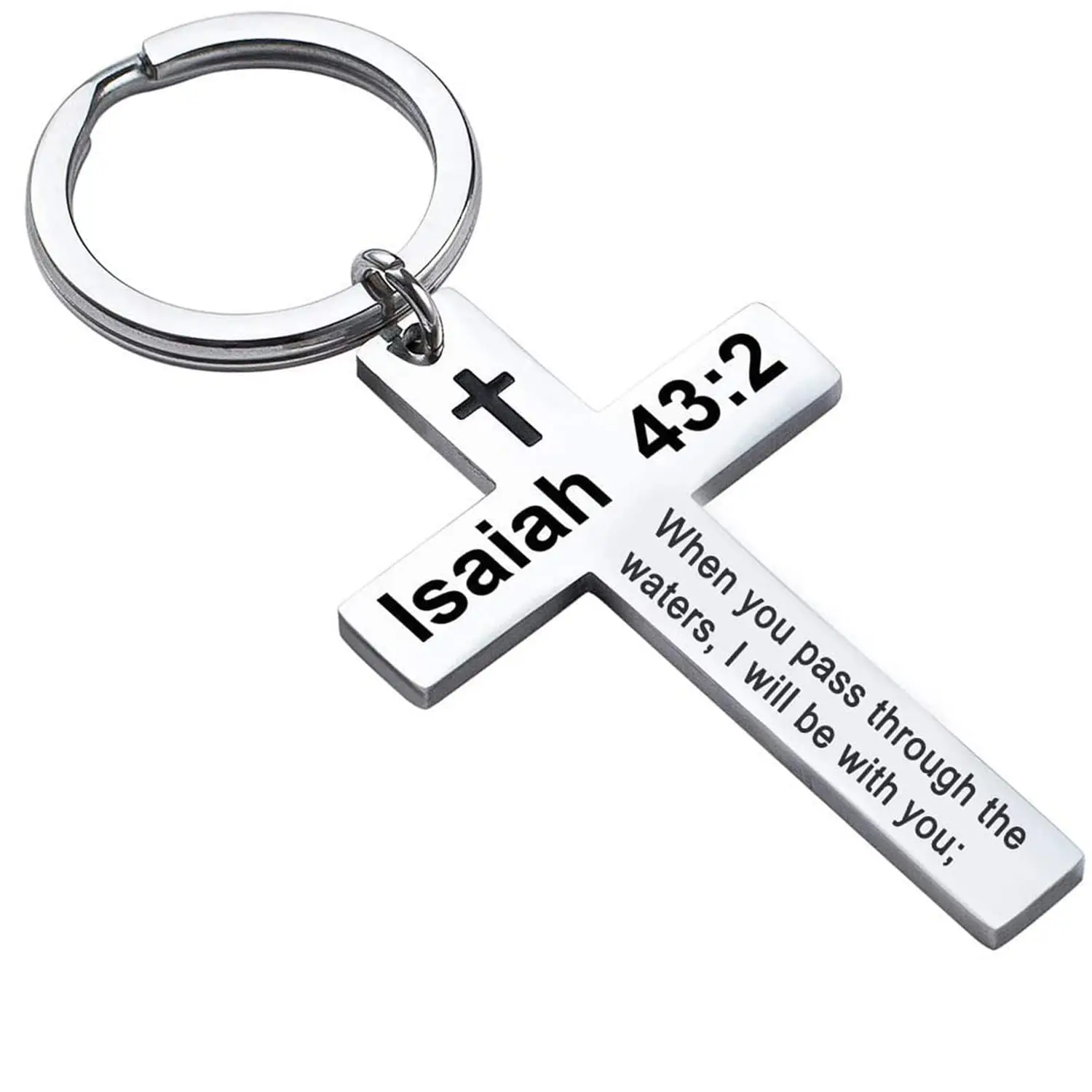 Christian Cross Keychain Holy Bible Keychain Stainless Steel Bible ...