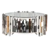Rose Gold Stainless Steel Round Coffee Table with glass top for living room
