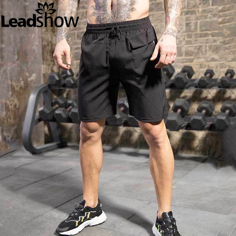 Most Inquiry Mens 3/4 Cargo Shorts Male Sweat Pant Drawstring With Multi Pockets Solid Color Loose Hip Hop Baggy Letter Printing