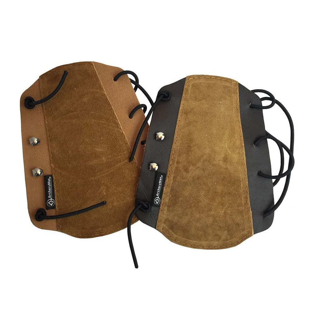 Archery Cowhide Arm Guard Adjustable Leather Arm Guard With Strap Armband For Shooting Hunting