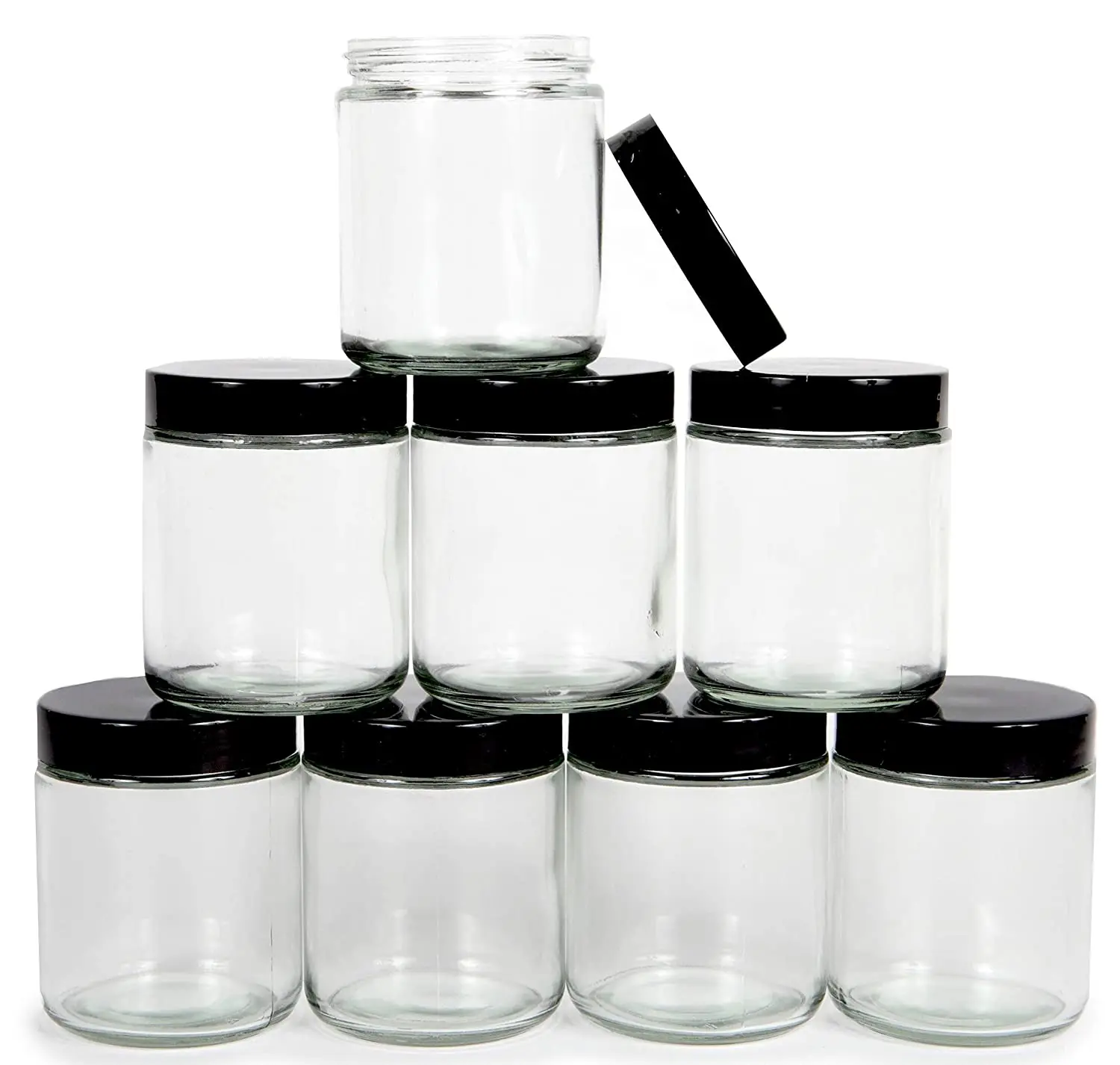 经典宽口8盎司250毫升300毫升食品级透明玻璃罐,用于蜂蜜和布丁