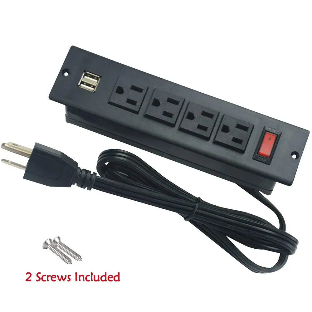 Recessed Power Strip Socket With Switch 4 Power Outlets 2 Usb Hubs