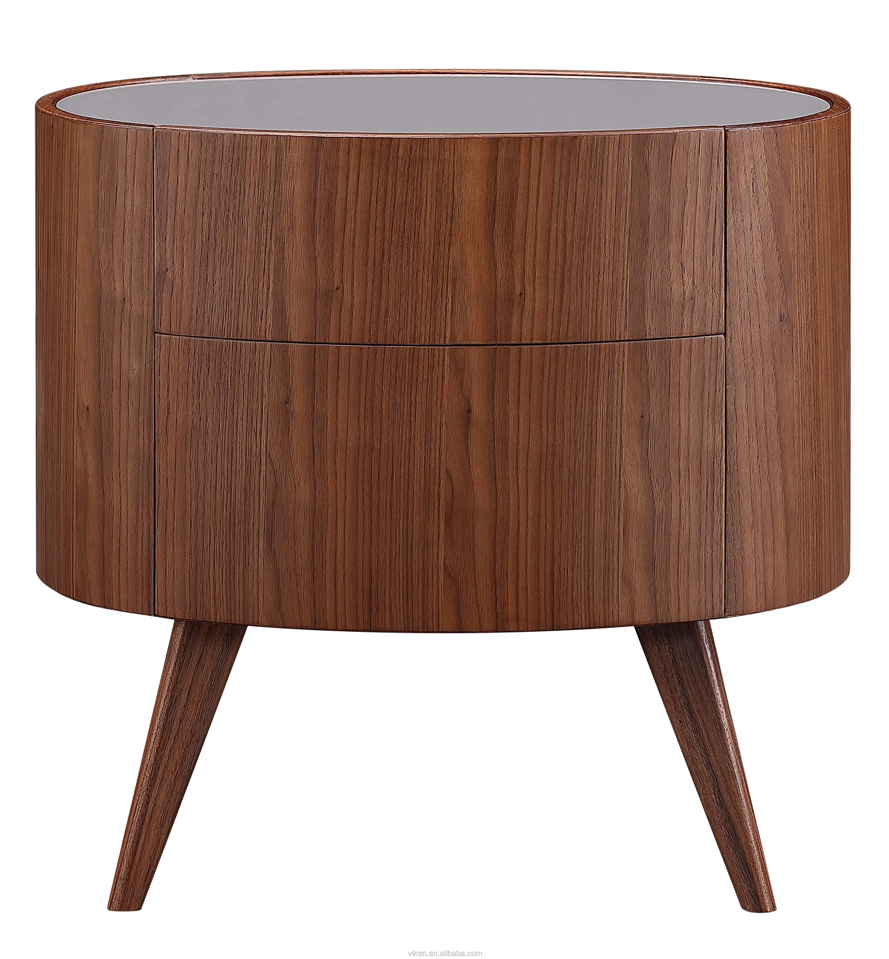 Bedroom Furniture Round Bedside Table For Home Modern Design Glass Top