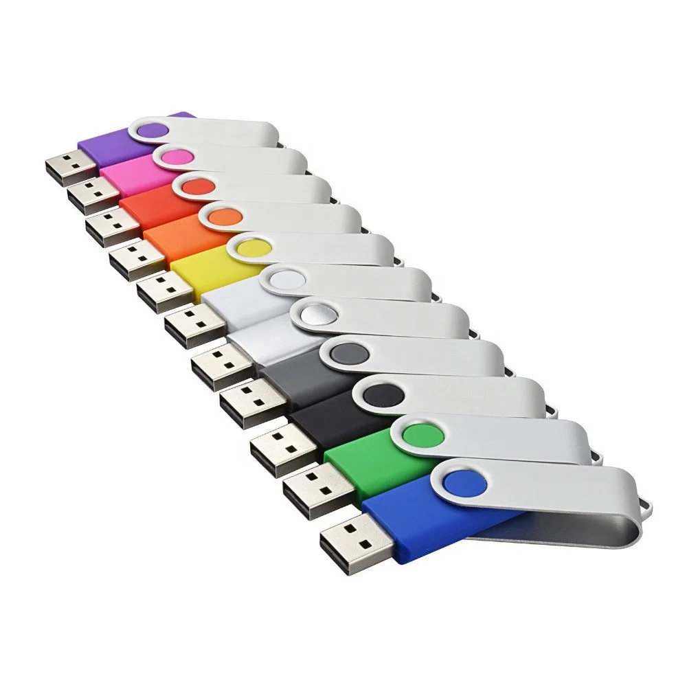 Custom Logo Popular Swivel USB Flash Pen Drive 1GB 2GB 4GB 8GB 16GB 32GB 64GB USB 2.0/3.0 With Logo Printing - ANKUX.COM