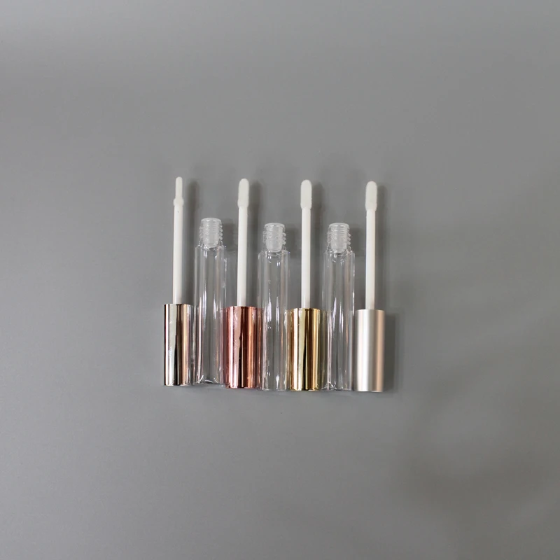 Wholesale Custom Logo Empty Purple Lip Gloss Tube Container with Brush For Liquid Cosmetics Packaging