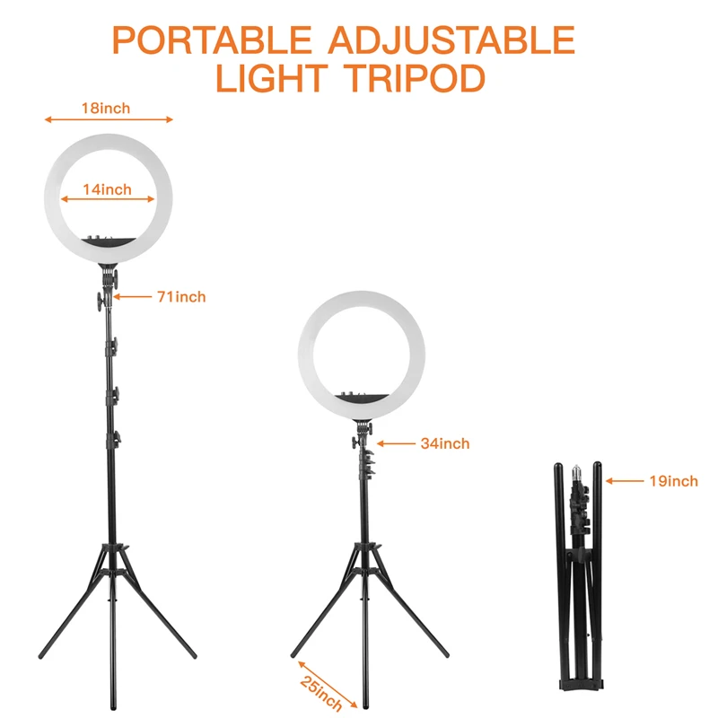 Live Broadcast Led Photography Ring Light 5500k Selfie 10 Inch 18 Inch Ring Fill Light Led Ring Light With Tripod Stand 23