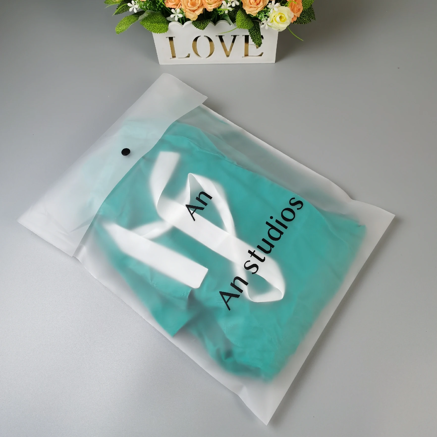 定制印花钮扣袋服装包装 pvc pe袋 t恤滑块拉锁服装塑料拉链袋