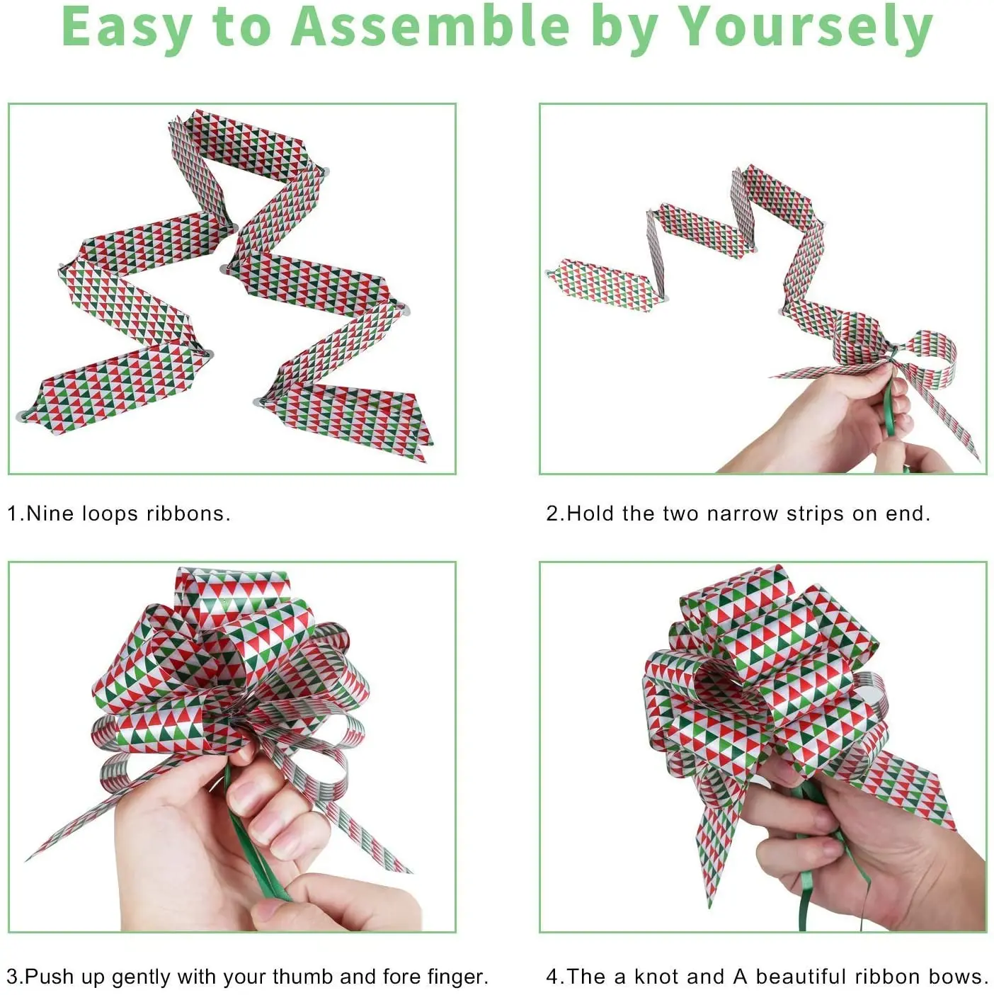 5inch Wide Pull Bows Wrapping Accessory For Xmas Present Gift Florist