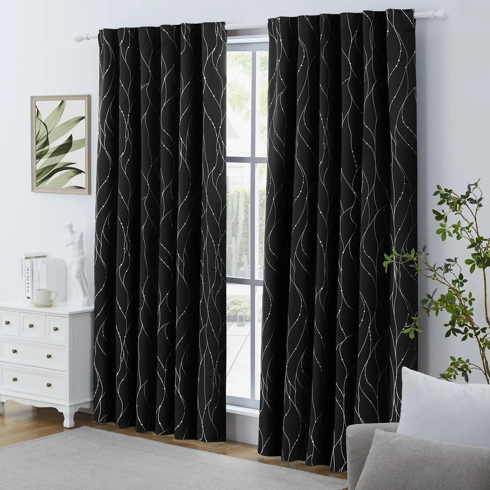 Light Blocking Foiled Curtain, 100% Polyester, Rod Pocket - detail 4