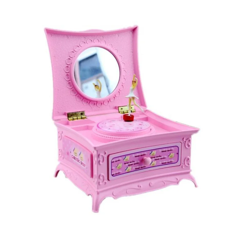 
Good Quality Music Box Valentines Gifts Girl Powder Box with Rotate Figurine Giftbox Packing 