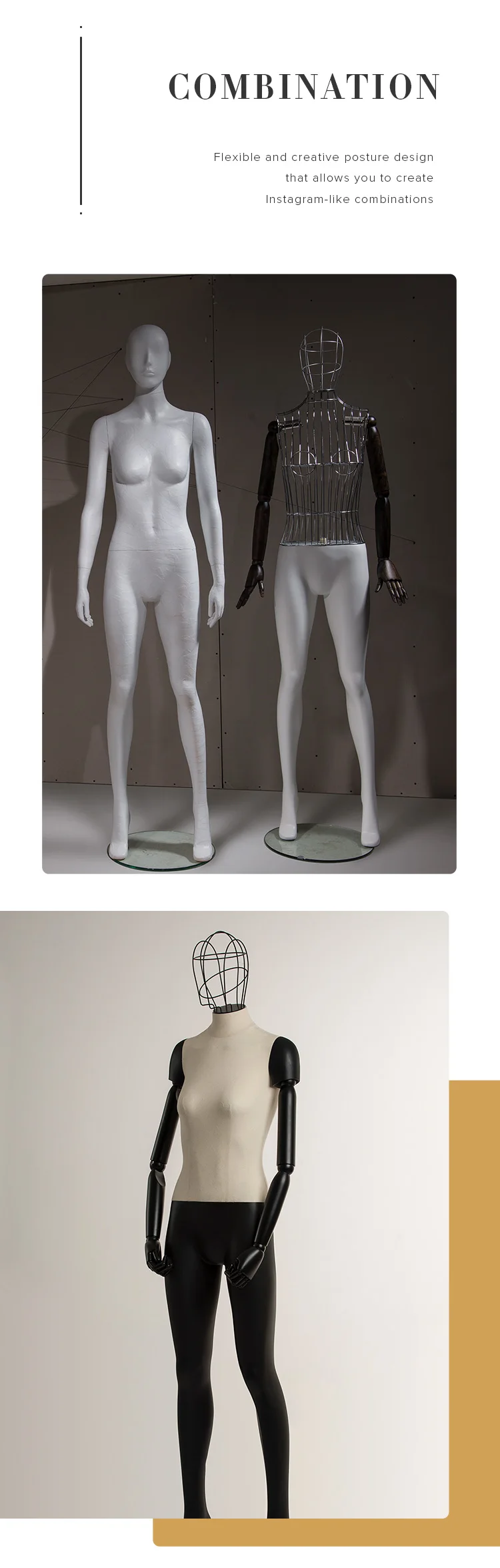 Fiberglass Full Body Mannequin Iron Wire Head Mannequin Male Glass Base