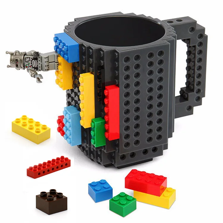 New Design Hot Sale Products Eco-friendly Home Accessories  Creative Brick Mugs Build-on Coffee Water Cups for Kids 