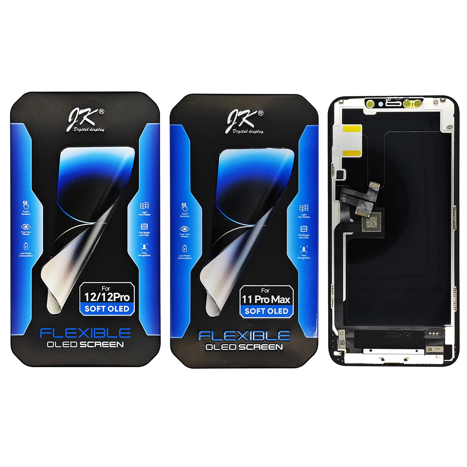 Close-up of a tempered glass screen protector being applied to an iPhone 16 Pro Max