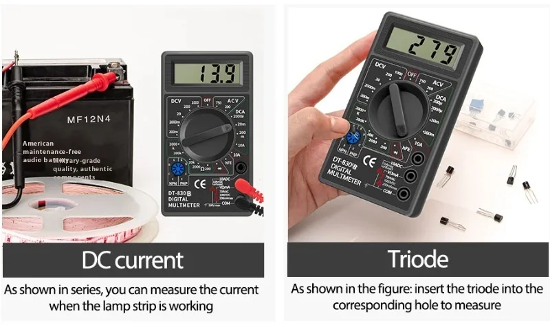 Multimeter Digital DT830B Profesional Multimeter Tester Tegangan DC Dan AC