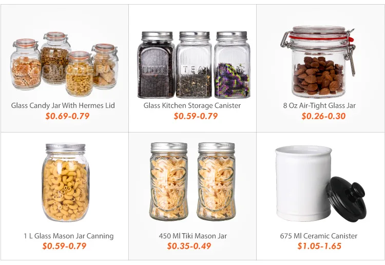 Glass Candy Jar 8oz Canister with Airtight Lid Food Storage Decorative