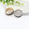 New custom jewelry stainless steel ring shaped mosaic ceramic mud diamond ring factory direct