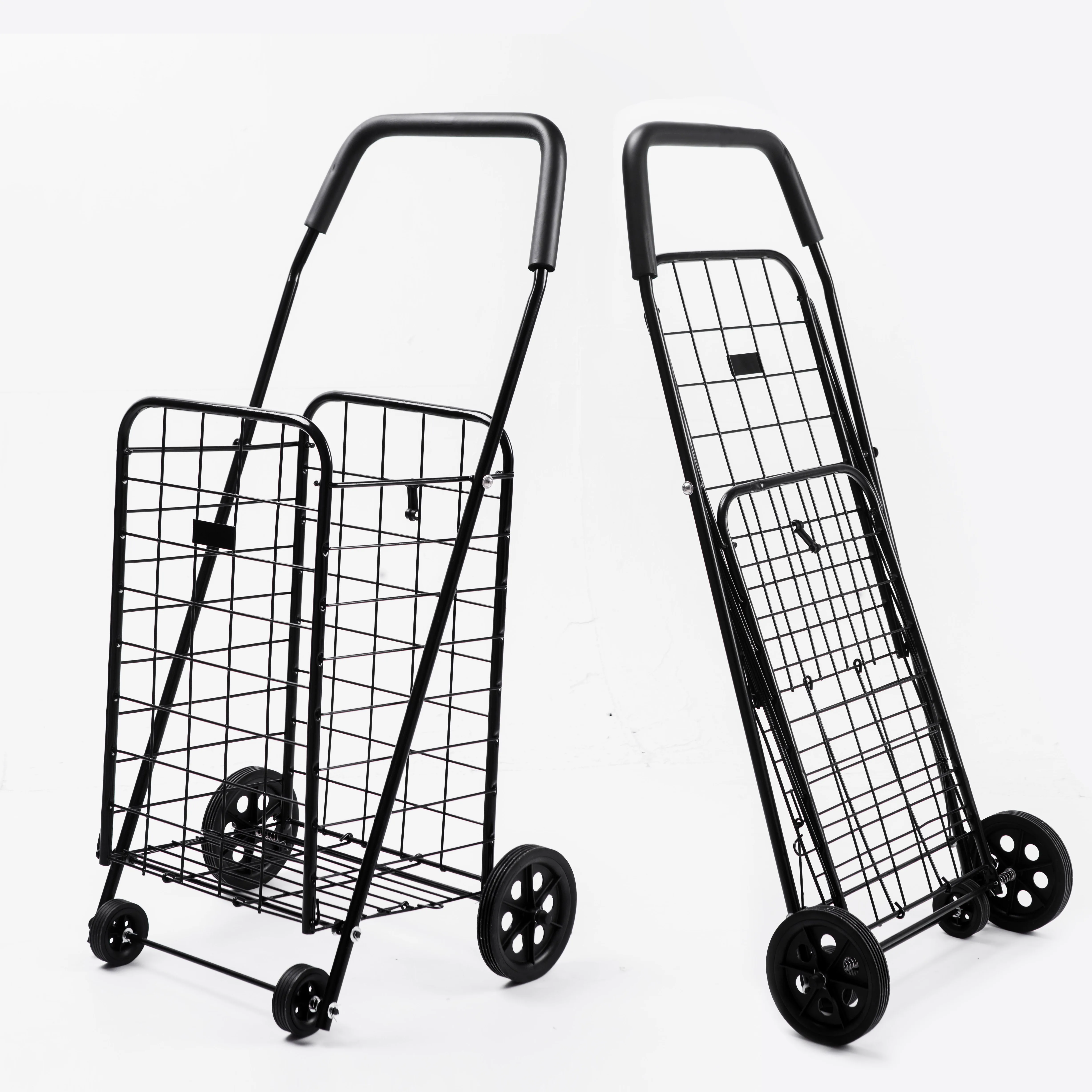 30kgs Factory Customized Portable Folding Shopping Cart For Supermarket