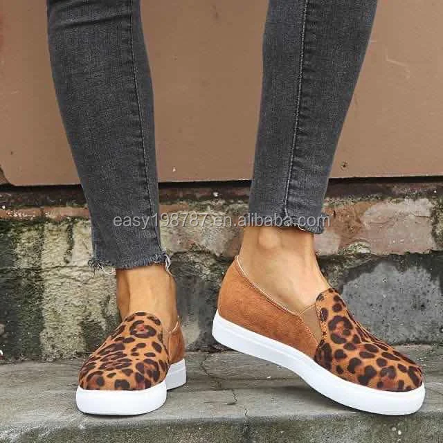 leopard flat sneakers