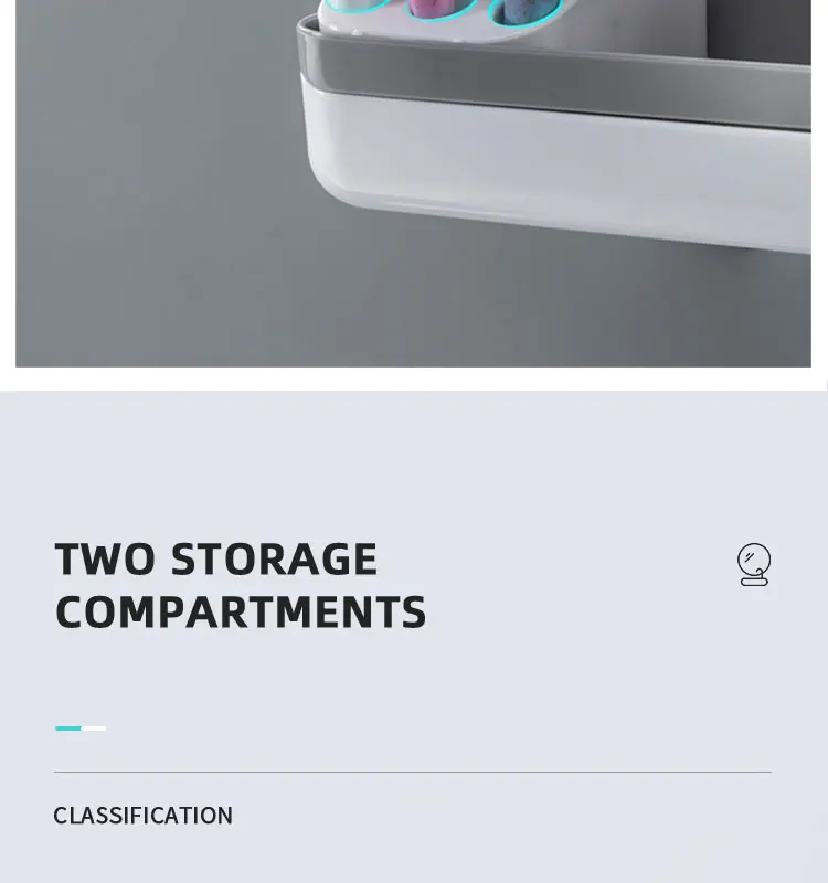 تصميم جديد للحمام مثبت على الحائط مجموعة بلاستيكية مكونة من ثلاثة حامل فرشاة أسنان مع كوب لعائلة