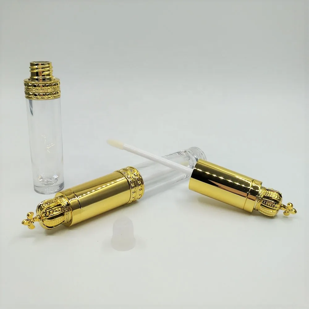 Wholesale Empty Luxury Gold Crown Lip Gloss Tube 8ml,Plastic Lipstick