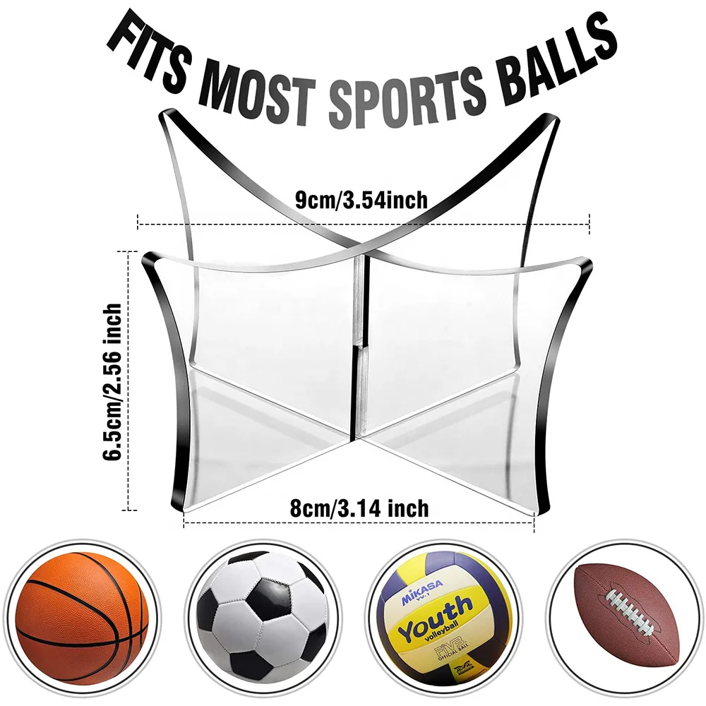 Soccer Basketball Netball Football Volleyball Ball Acrylic Stand Holder Display 
