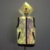 RGB Luminous Clothing LED Fiber Optic Fabric Light Up Light Weight Zip Up Hoodie for Musicians