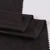 In stock 100% Polyester black plain dyed waterproof microfiber brushed faux suede upholstery fabric for shoes sofa garment