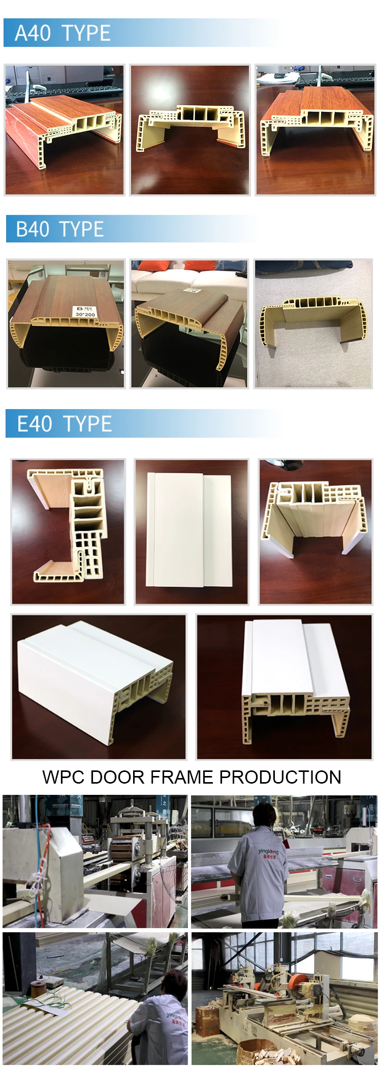 Factory Price Pvc Film Coated Wpc Door Frame/jamb/architrave/frame Line