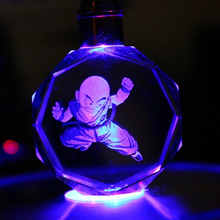 Dragon Ball Dragonball Z Super Saiyajin Goku Crystal Keychain LED light Pendant