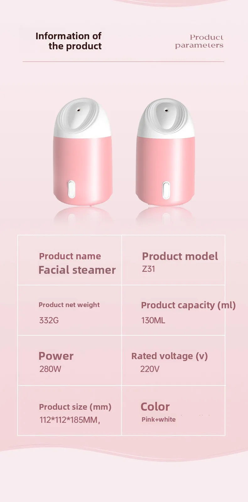 Portable hydrating facial steamer