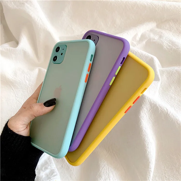 Mint Hybrid Simple Matte Bumper Phone Case  For iPhone 11 Pro Max XR XS Max 6S 8 7 Plus Shockproof Soft TPU Silicone Clear Cover