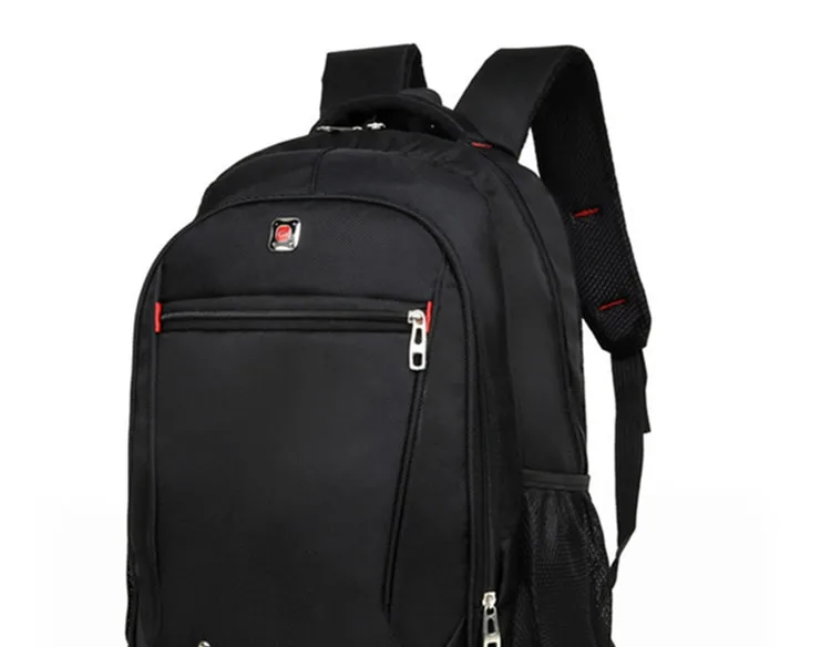 大容量学生书包休闲纯色材料牛津男士背包多功能简约书包