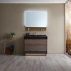 36" walnut dark brown Vanity cabinet units With Plinth Base from Vietnam