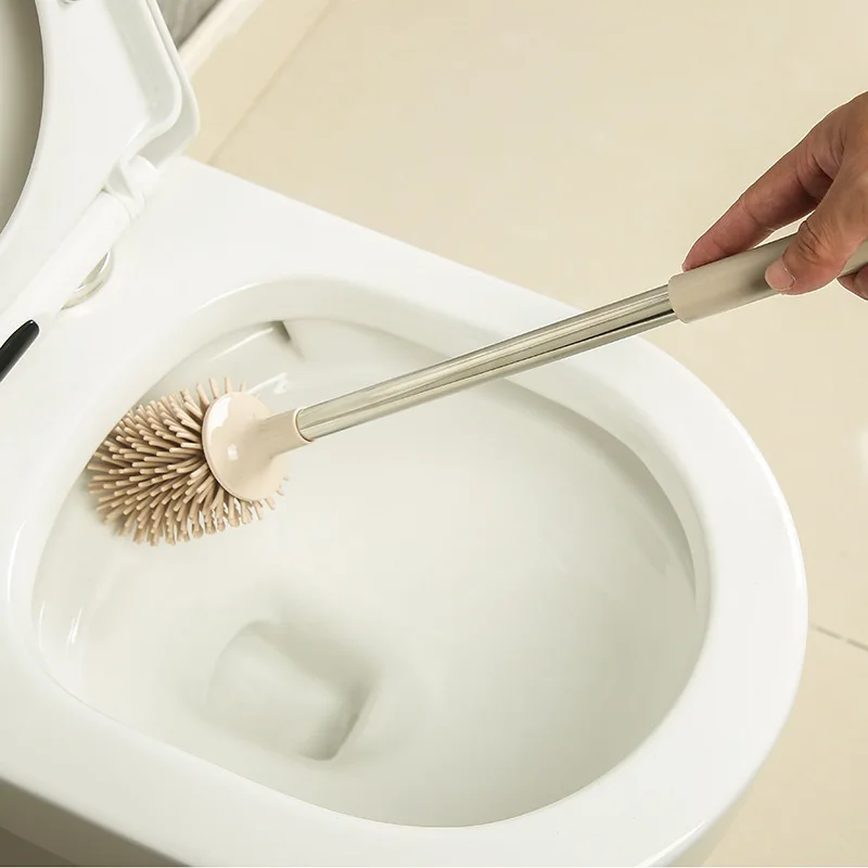 Silicone Bristle Toilet Bowl Brush Compact Toilet Brush For Bathroom 