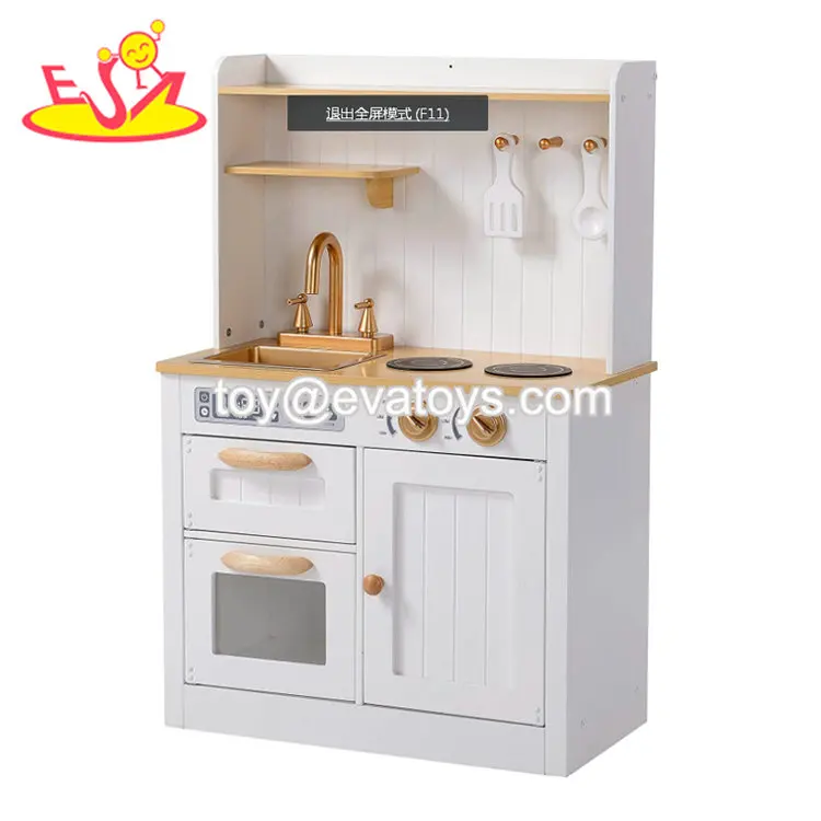 New Arrival Gray Wooden Kids Play Kitchen With Sounds W10c493 Buy