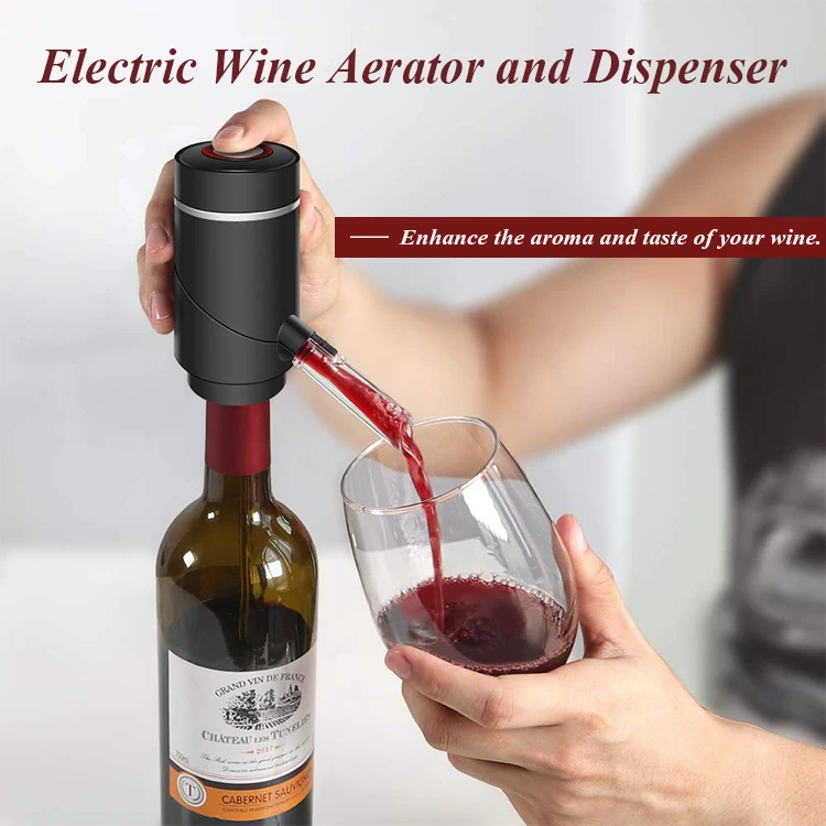 2021 New Arrival Electric Automatic Wine Aerator Decanter Dispenser Set Buy Wine Aerator