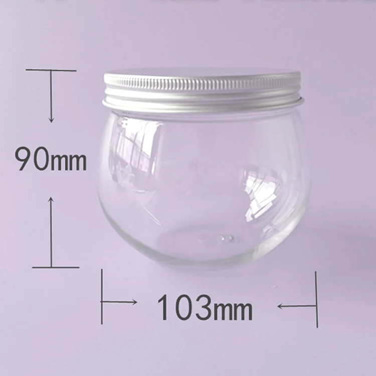Empty Round Ball Plastic Jar With Screw Top Lid 450ml Perfect Storage
