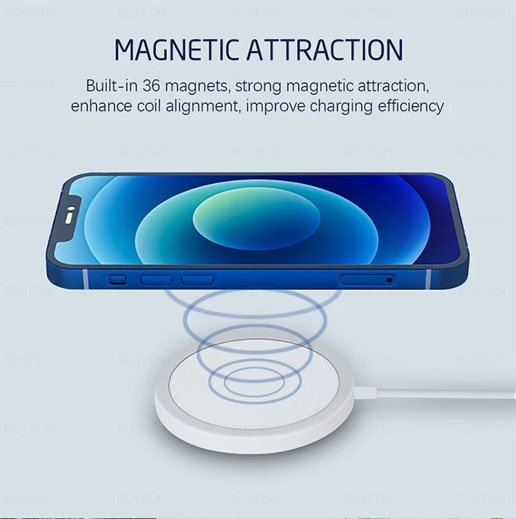 Portable 15w Fast Qi Wireless Charger For Iphone 12 13 14 15