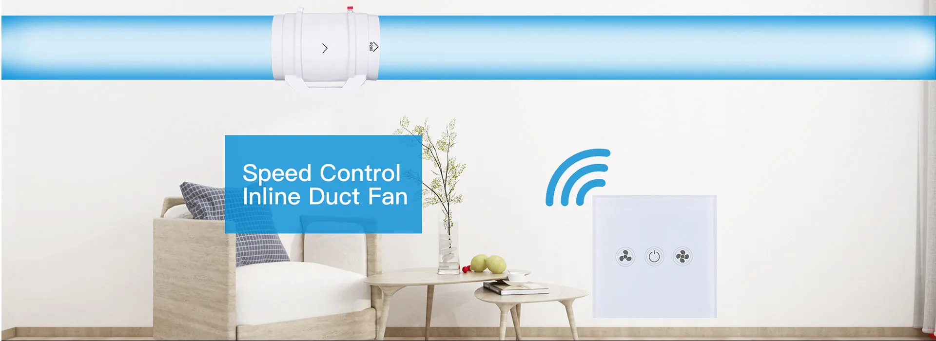 Vtronic 8'' In Exhaust Fan Wireless Remote Control Duct Fan For Indoor