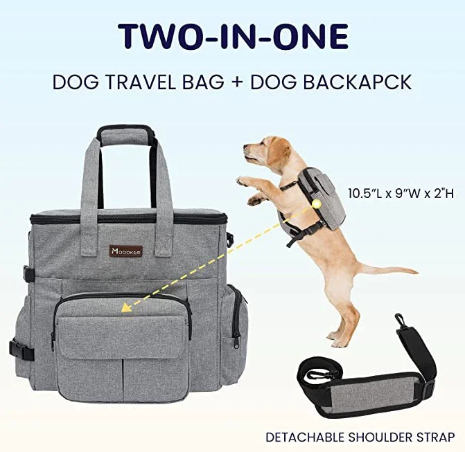 Pet Travel Bag 2 Collapsible Dog Bowls 2 Travel Dog Food Container Dog