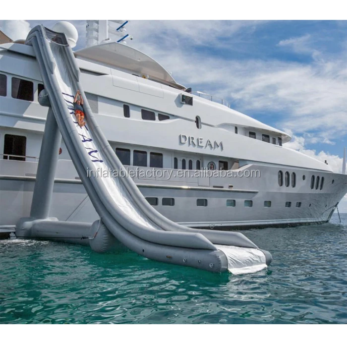Hot sale floating inflatable yacht water slide