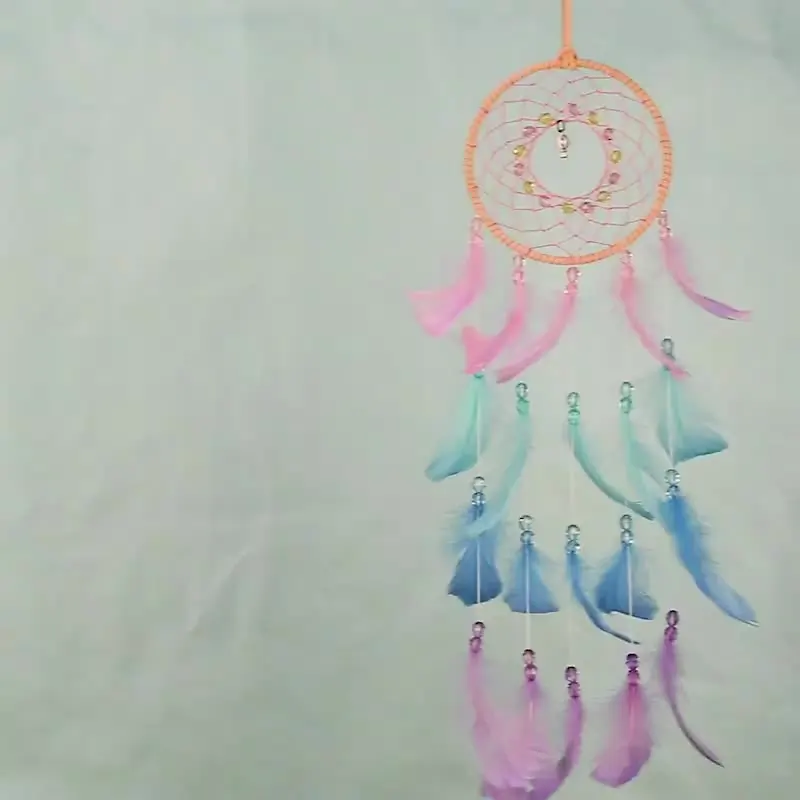 Acchiappasogni macramè con foglia, decorazione dell'albero della va, decorazione da parete, stanza domestica nordica, estetica, bambino, bambini, matrimonio  15