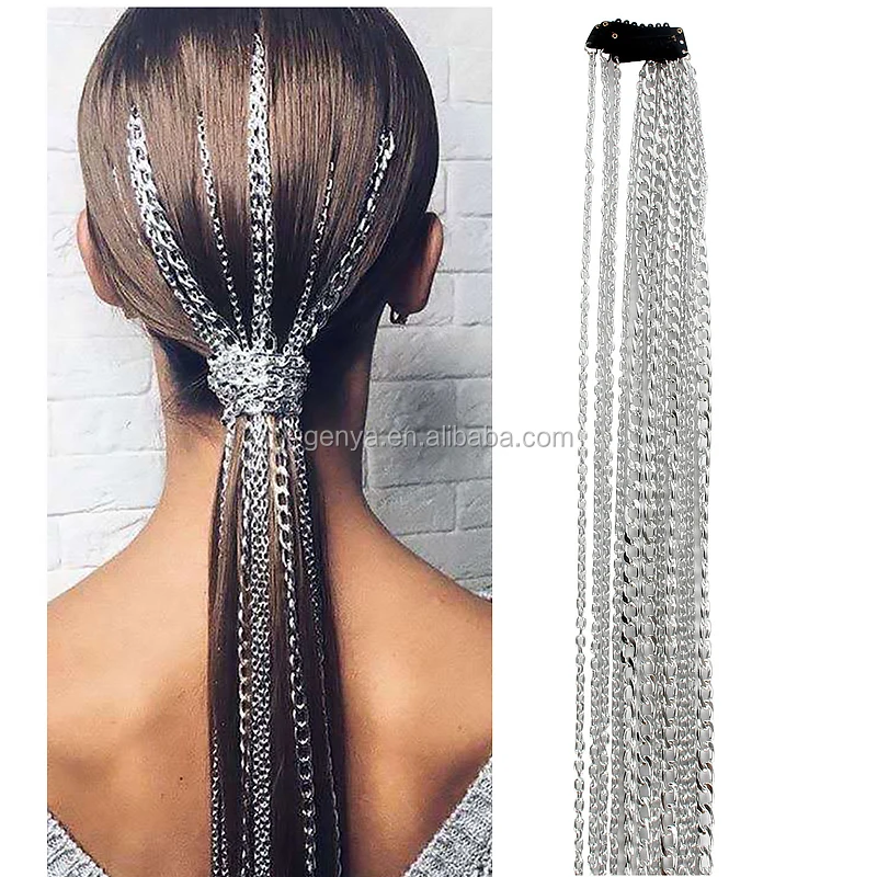 Genya Fashion Dreadlocks Braided Hair Jewelry Hair Chain Headpieces Hiphop  Metal Chain Hair Extension Accessories - Buy Hair Chain,Hair  Jewelry,Headpieces Hiphop Product on 