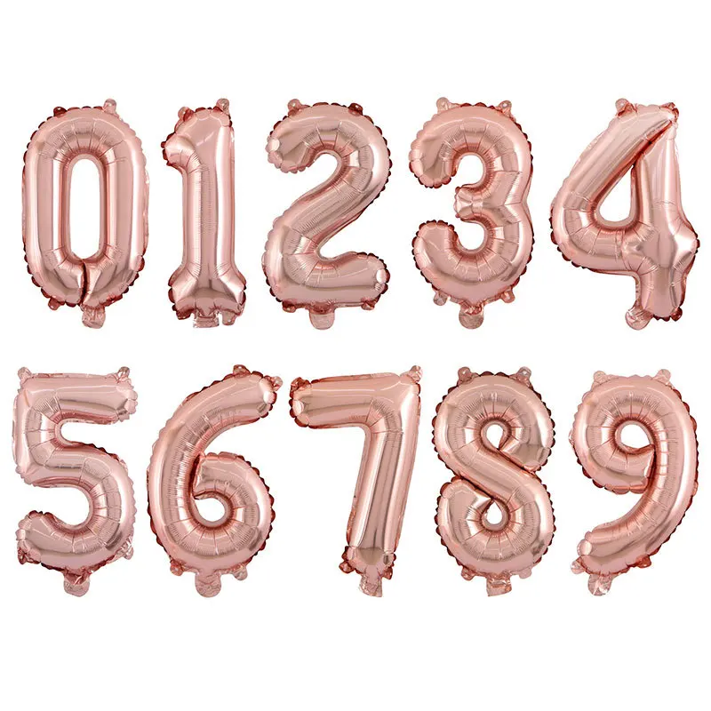 gold mylar number balloons