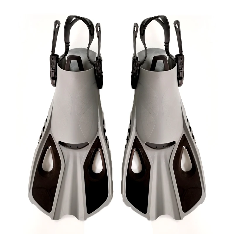 Swim Fins Adjustable Open-Heel Short-Blade Snorkeling and Diving Flippers  to Swimming and Diving water shoes with fins