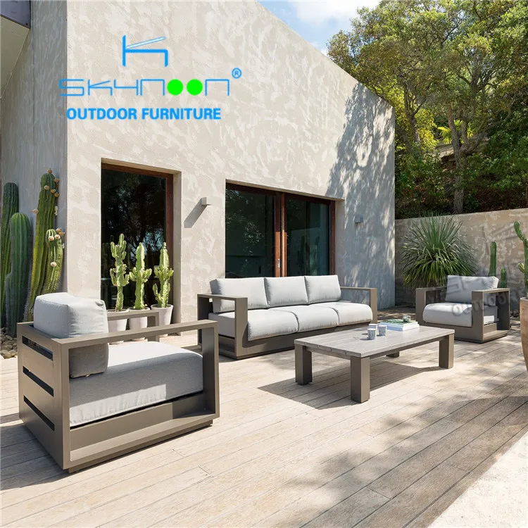 Outdoor Lounge Sofa Aluminum Garden Sofa Fast Delivery Outdoor