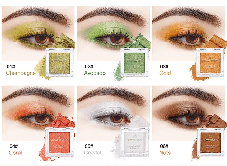 Domani Beauty Long Lasting Gold Custom Private Label Glitter Loose Pigment Cheap Red Makeup 11colors Single Eye Shadow Eyeshadow