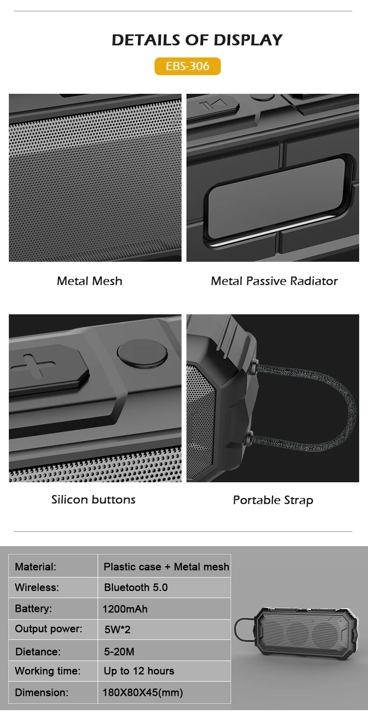 Private Model Subwoofer Soundbox Player Mini All Plastic Box Bluetooth Wireless Trolley Speaker Mobile Phone Black Waterproof - ANKUX.COM